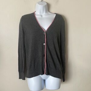 Court & Rowe Cardigan Ivy League Button Front Gray Pink New